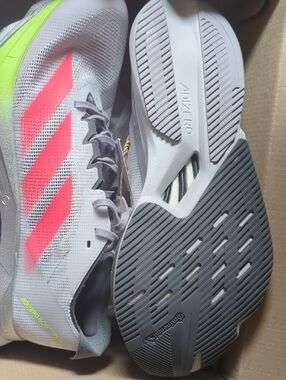 adidas Adizero Boston 12 DSHGRY Running Shoes with Lucred and LucLime Accents